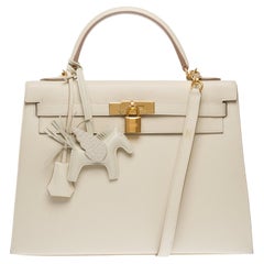 Hermes Craie Kelly 20cm Mini Off White Limited Edition VIP Shoulder Bag at  1stDibs