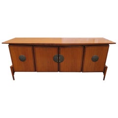 Stunning Hobey Helen Baker Asian Modern Walnut Credenza Midcentury