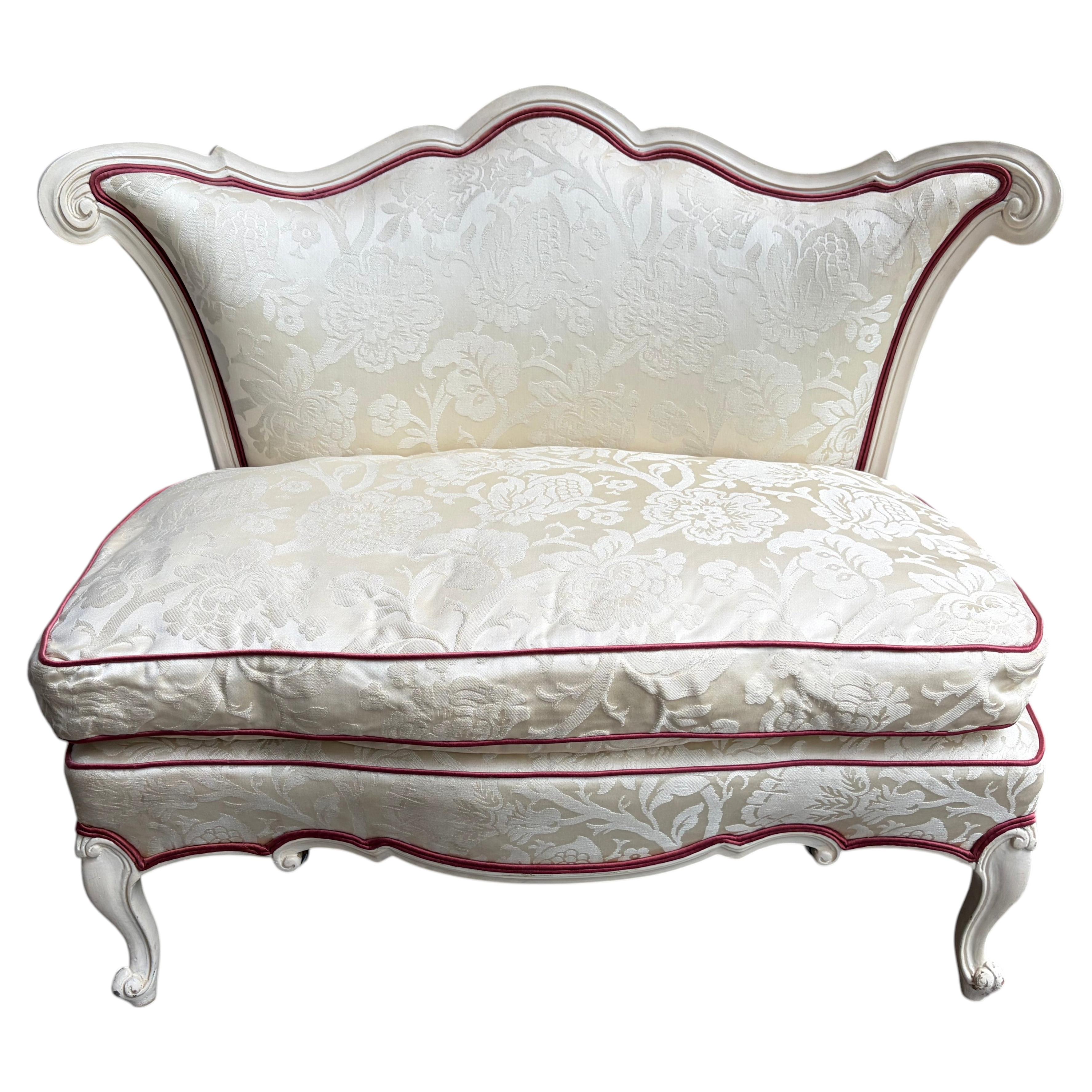 Stunning Hollywood Regency French Dorothy Draper Style Slipper Chair For Sale