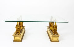 Stunning Hollywood Regency Sphinx Coffee Table, Mid-20th Century