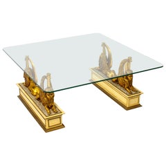 Vintage Stunning Hollywood Regency Sphinx Coffee Table, Mid-20th Century