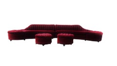 Splendido divano componibile curvo a 2 pezzi Hollywood Regency Tufted