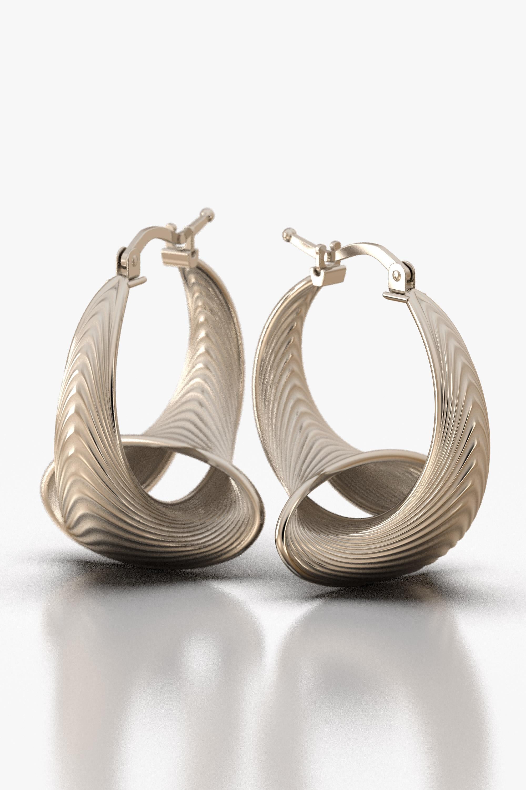 Stunning Hoop Earrings Only Made to Order 14k Gold, Made in Italy by Oltremare  For Sale 3