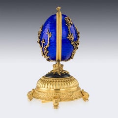 Stunning House of Faberge Gold-Plated Solid Silver Firebird Music Egg
