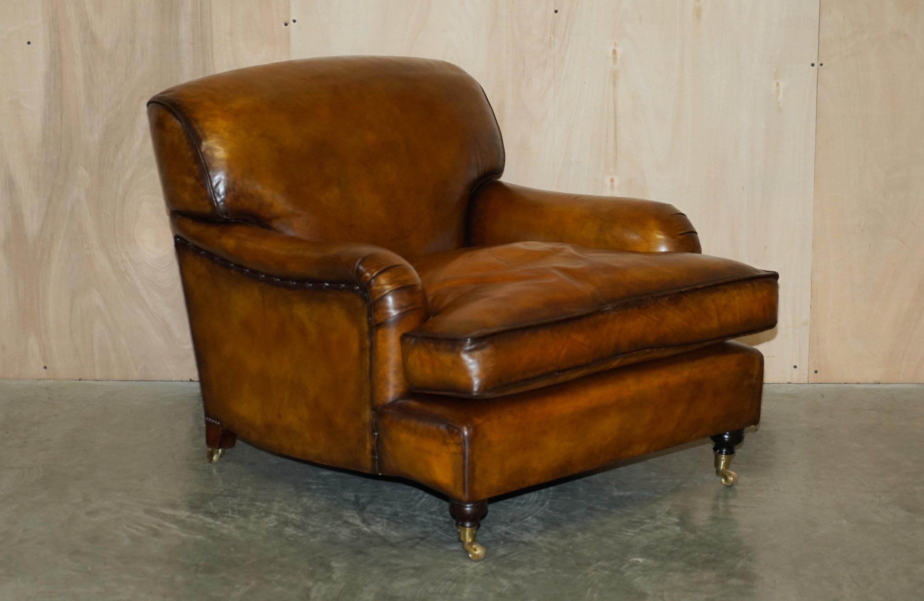 Stunning Howard and Son's Smith Style Brown Leather Armchair and
