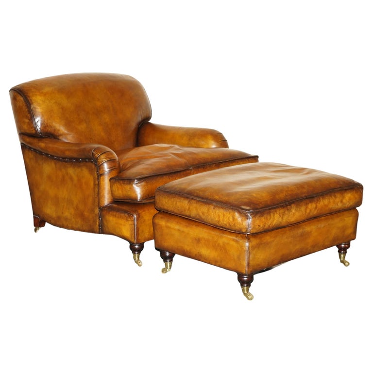 Stunning Howard and Son's Smith Style Brown Leather Armchair and