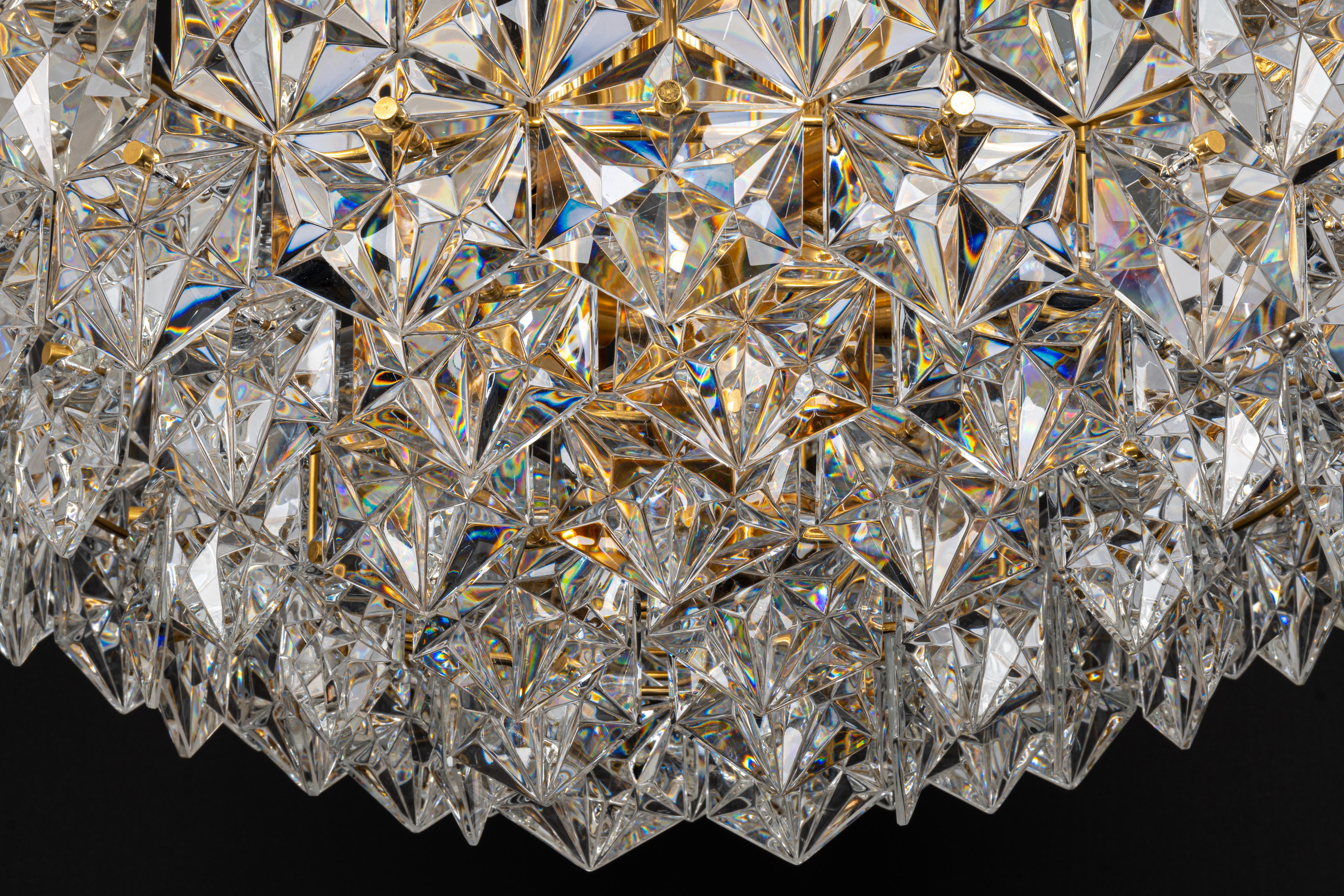 Stunning Huge Chandelier, Brass and Crystal Glass by Kinkeldey, Germany, 1970s For Sale 7