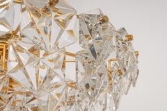 Stunning Large Chandelier, Brass and Crystal Glass by Kinkeldey, Germany, 1970s