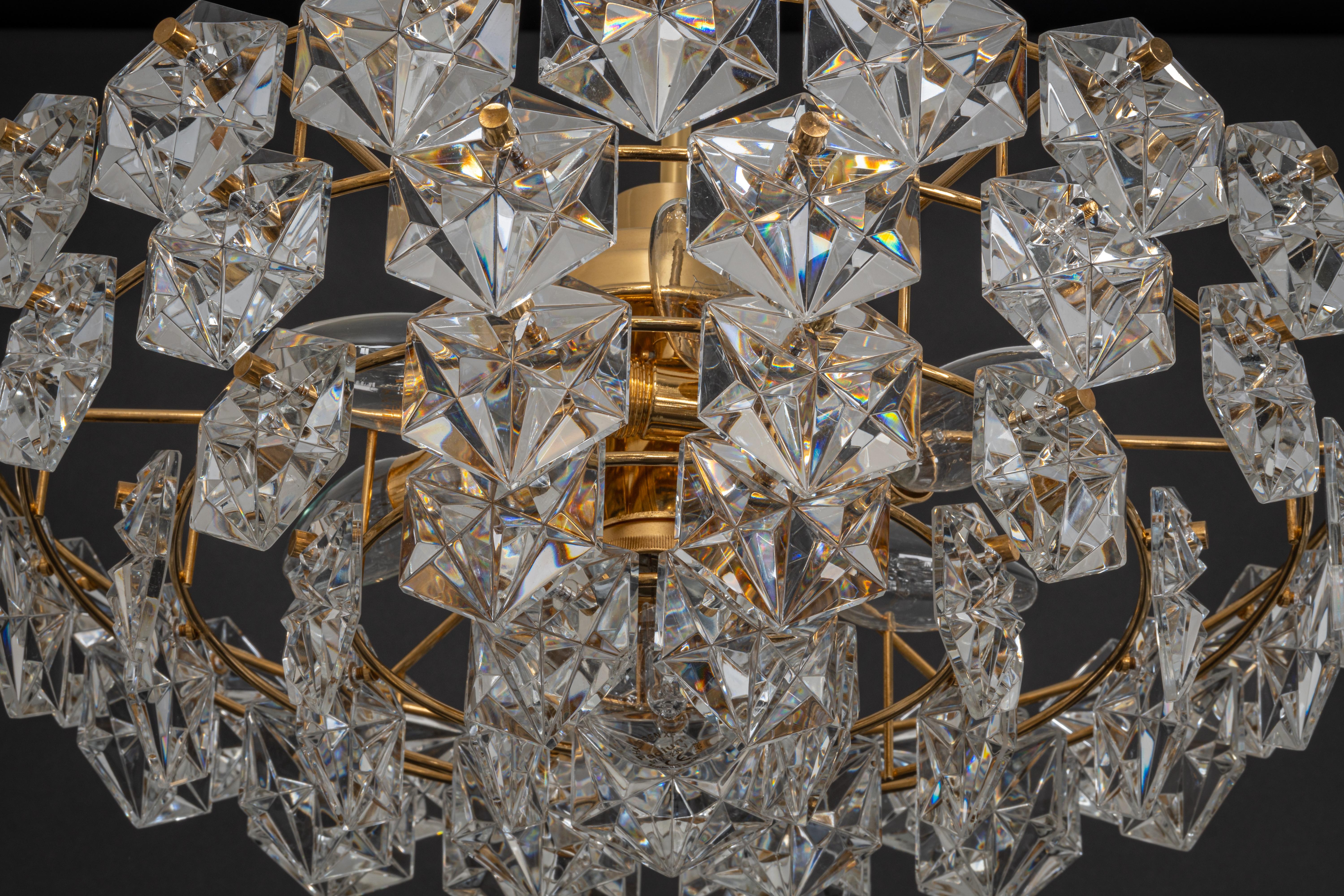 Stunning Large Chandelier, Brass and Crystal Glass by Kinkeldey, Germany, 1970s For Sale 1