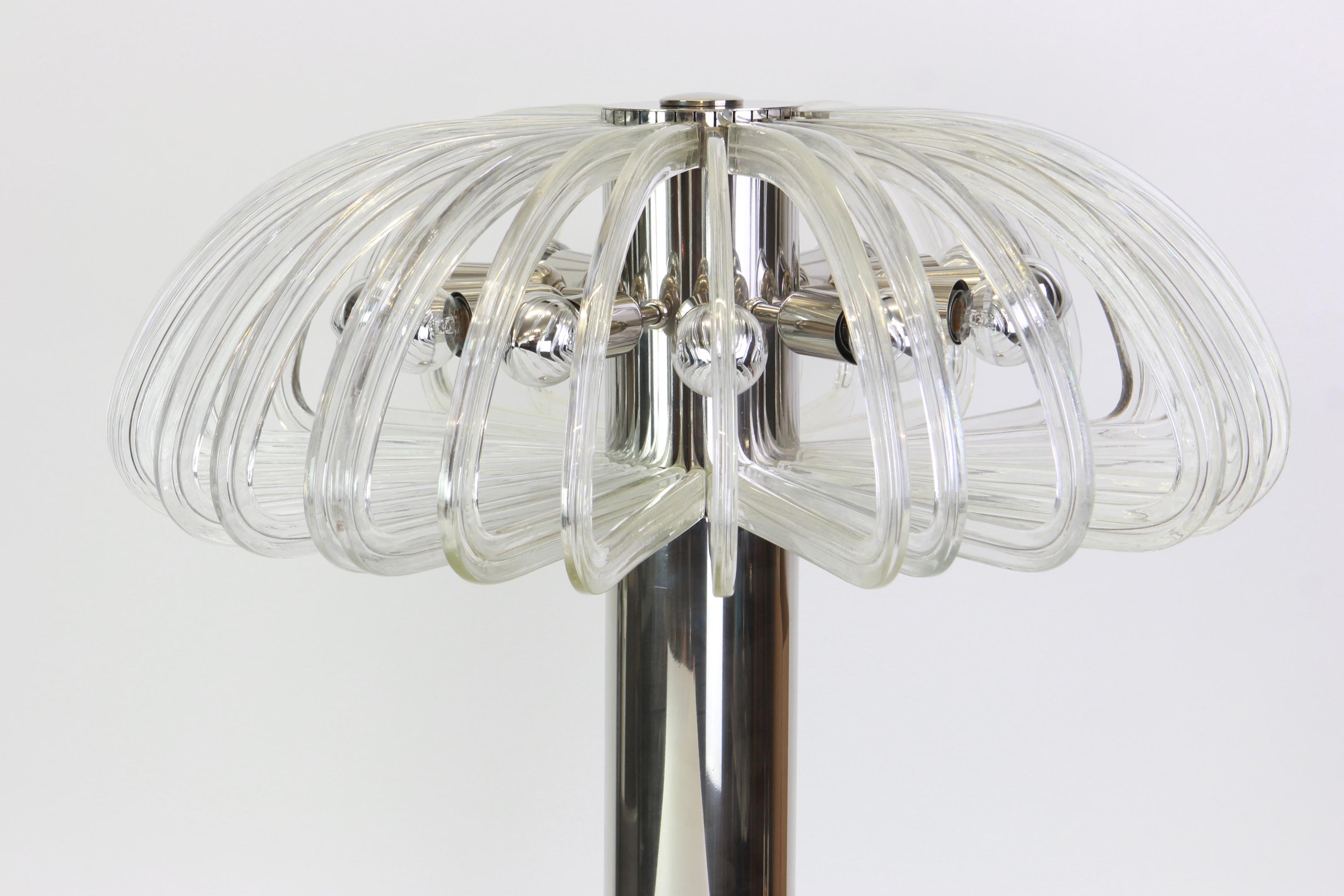 Mid-Century Modern Stunning Huge Crystal Glass Table Lamp Quazar by Bakalowits, Austria, 1960s