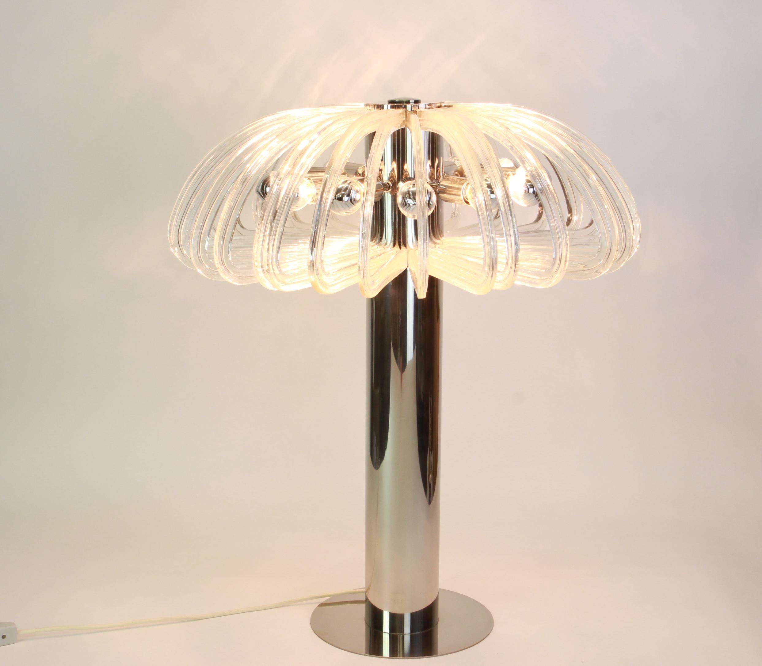 Austrian Stunning Huge Crystal Glass Table Lamp Quazar by Bakalowits, Austria, 1960s