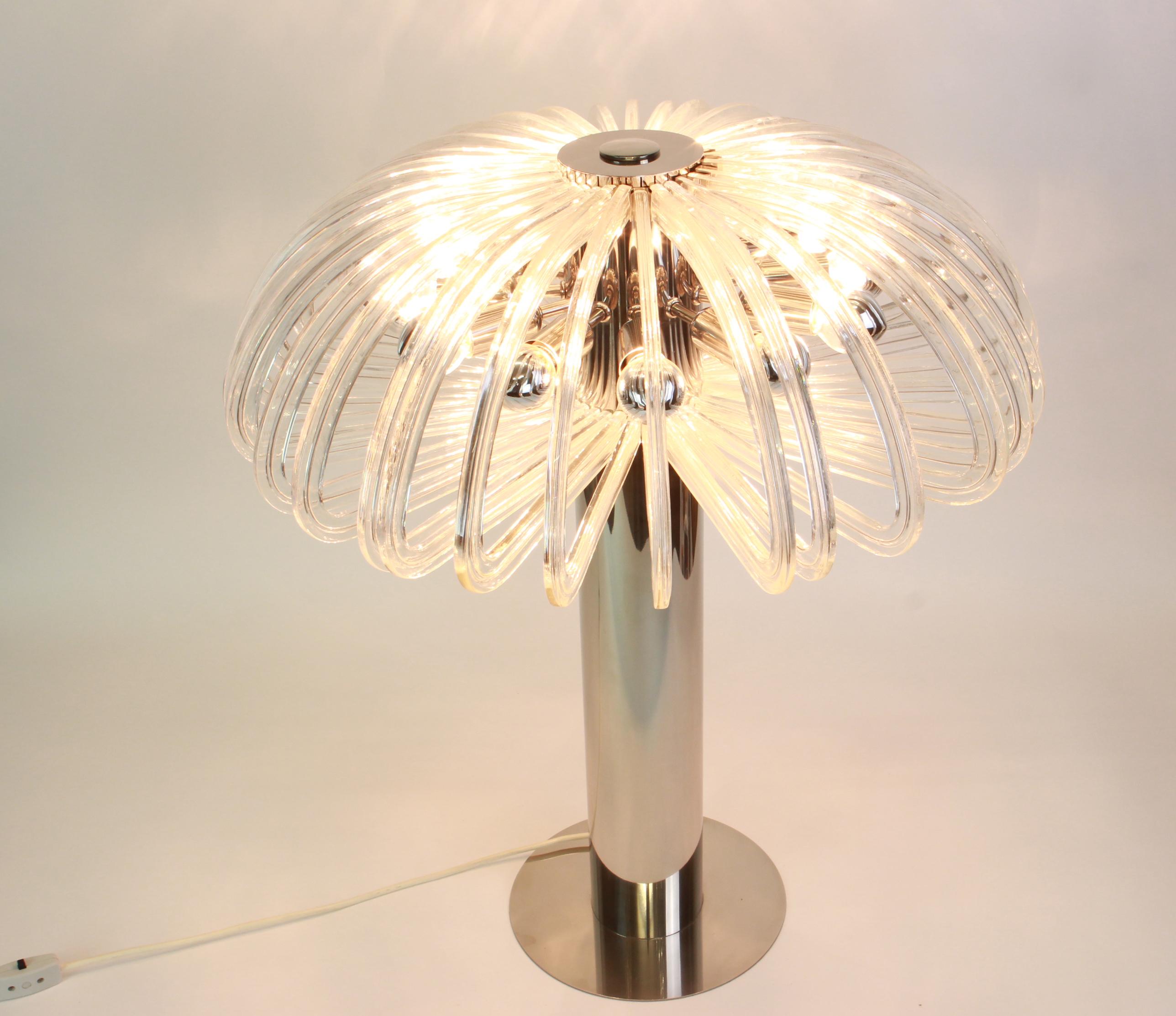 Stunning Huge Crystal Glass Table Lamp Quazar by Bakalowits, Austria, 1960s In Good Condition In Aachen, NRW