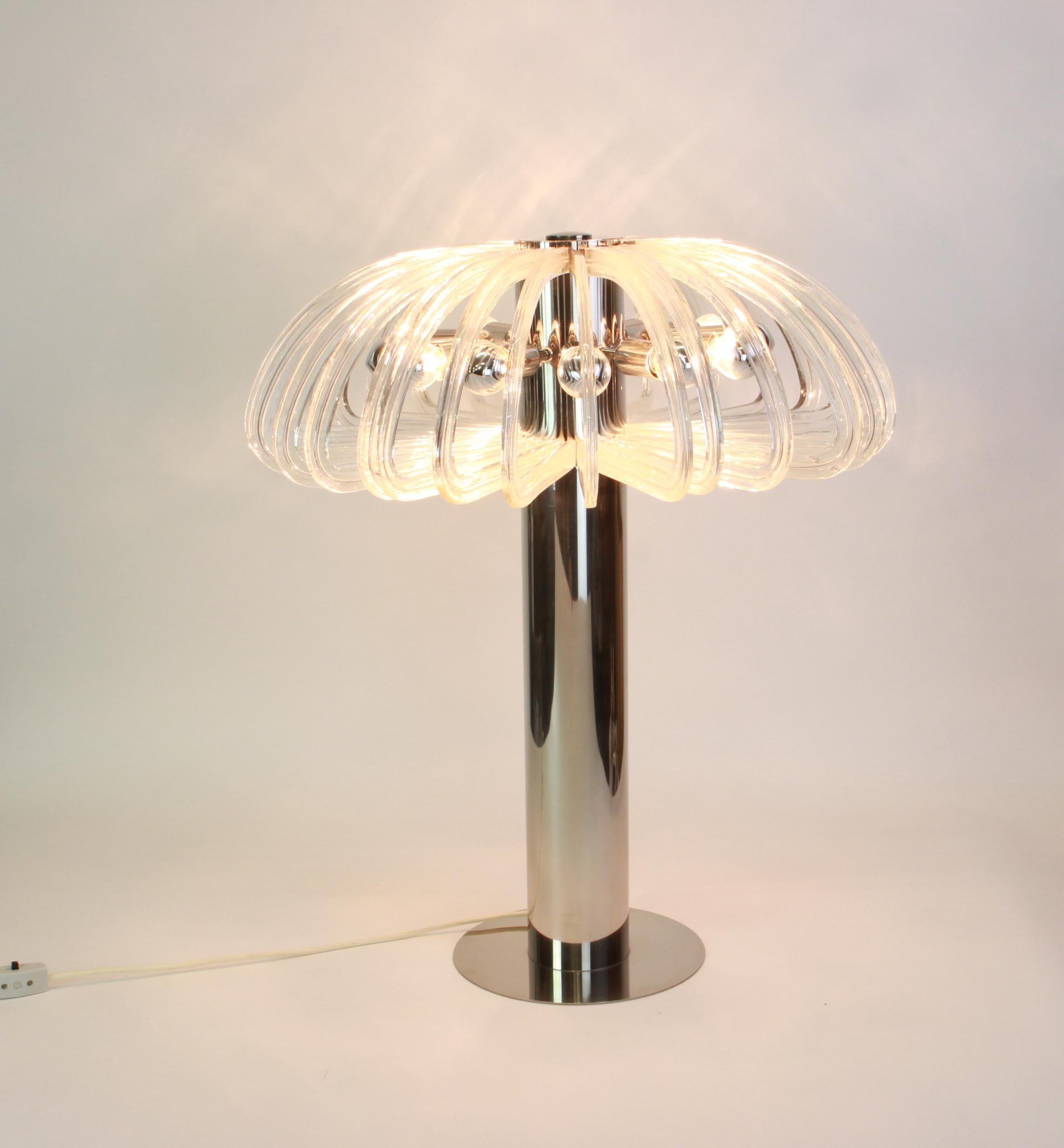 Mid-20th Century Stunning Huge Crystal Glass Table Lamp Quazar by Bakalowits, Austria, 1960s