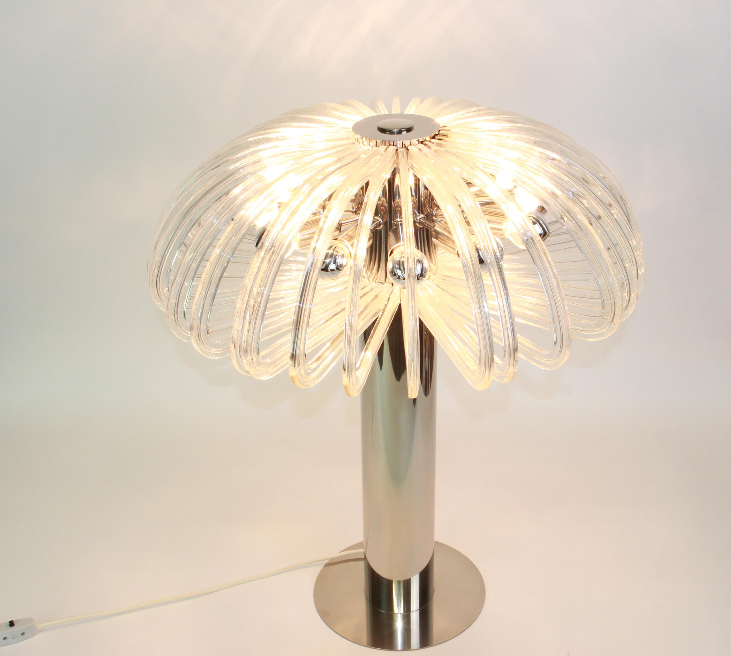 Stunning Huge Crystal Glass Table Lamp Quazar by Bakalowits, Austria, 1960s 1