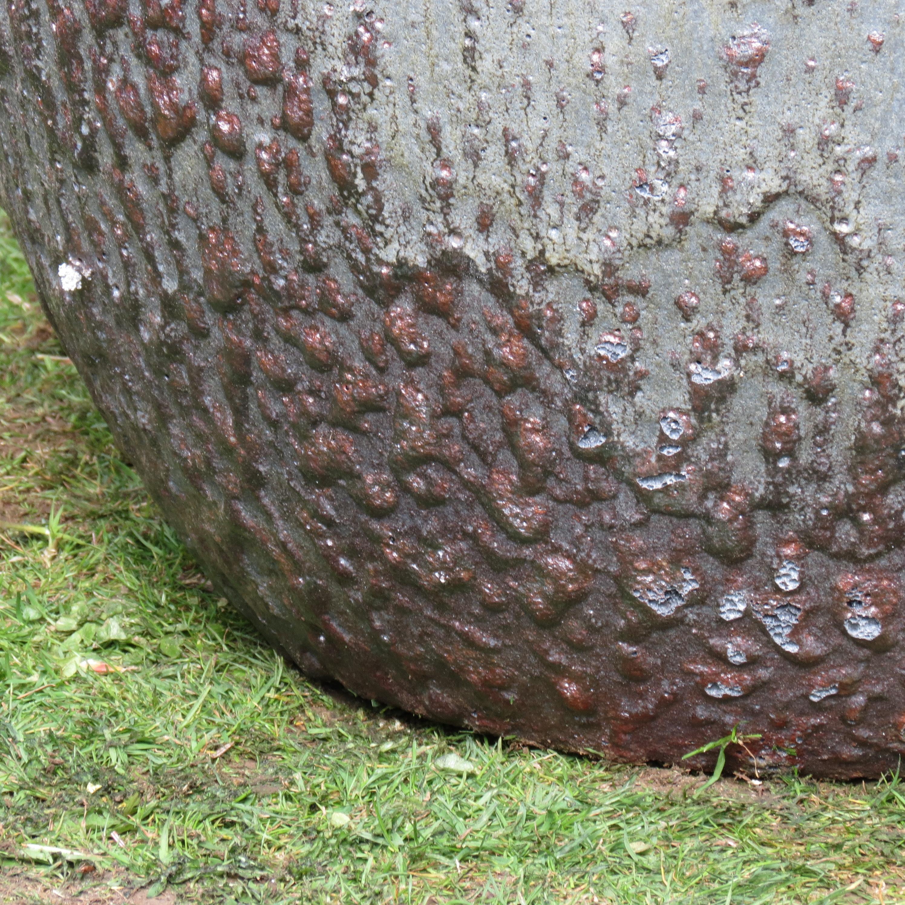 Stunning Huge Foundry Crucible Garden Planter Water Feature Brown 8