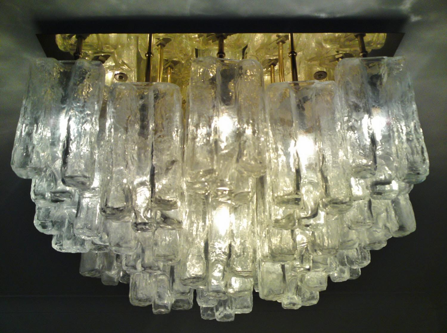 Late 20th Century Stunning Huge Kalmar Murano Glass Flush Mount 