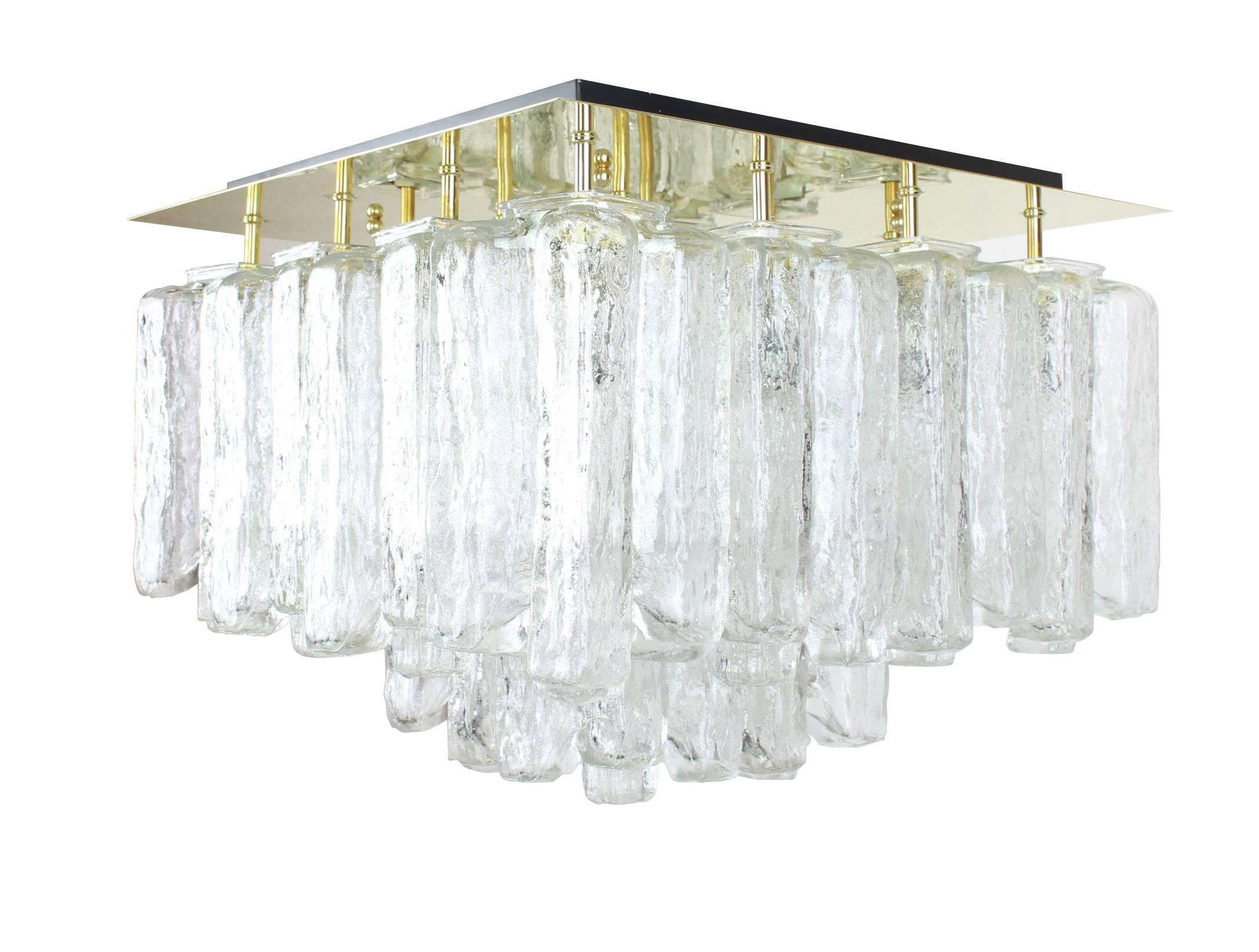 Stunning Huge Kalmar Murano Glass Flush Mount 