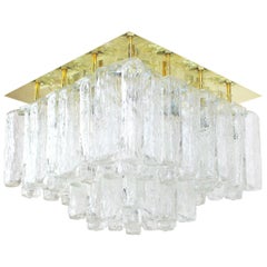 Stunning Huge Kalmar Murano Glass Flush Mount "Granada", Austria, 1960s