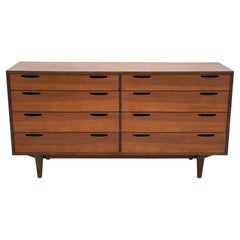 Stunning Ib Kofod-Larsen Teak 8 Drawer Credenza Brande Mobelfabrik, Poul Dinesen