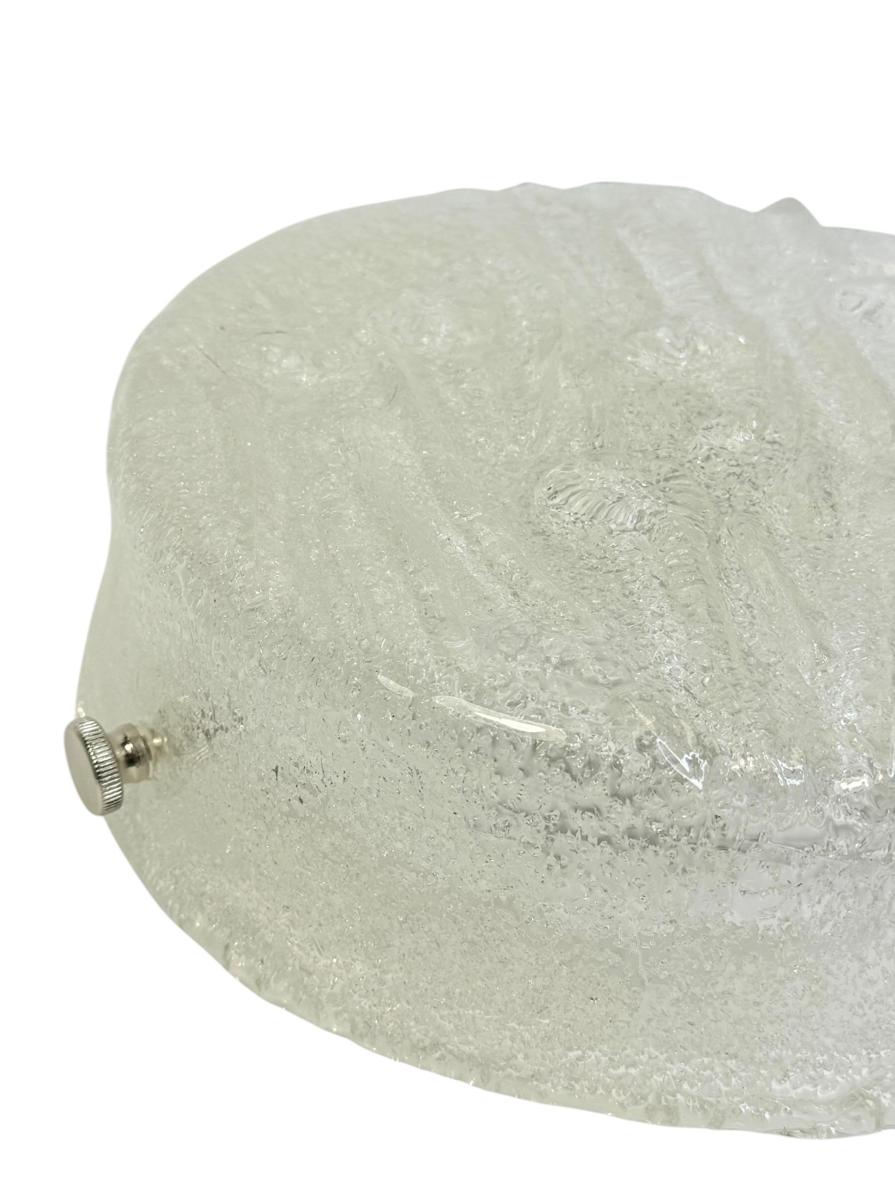 stunning Ice Murano Glass Flush Mount by RZB Leuchten, Germany circa 1970 For Sale 1