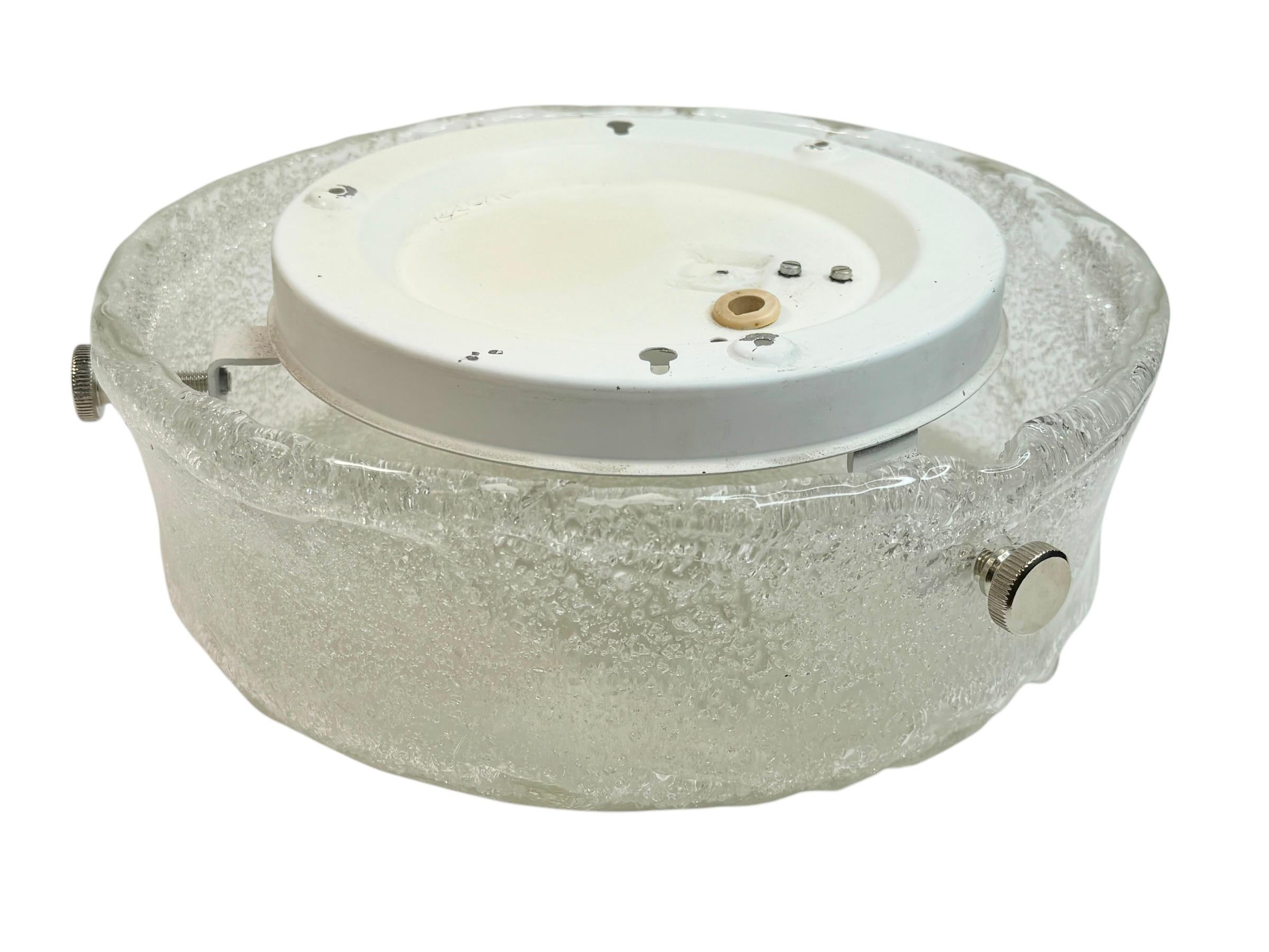 stunning Ice Murano Glass Flush Mount by RZB Leuchten, Germany circa 1970 For Sale 3