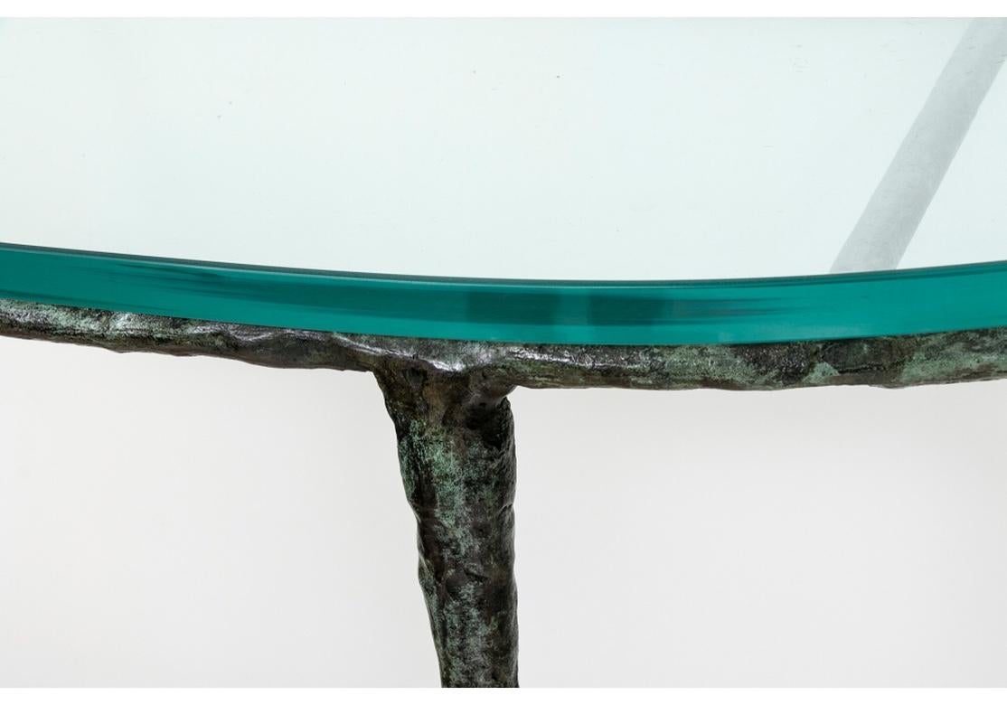Organic Modern Stunning Ilana Goor, Bronze  Demilune Table and Mirror After Diego Giacometti