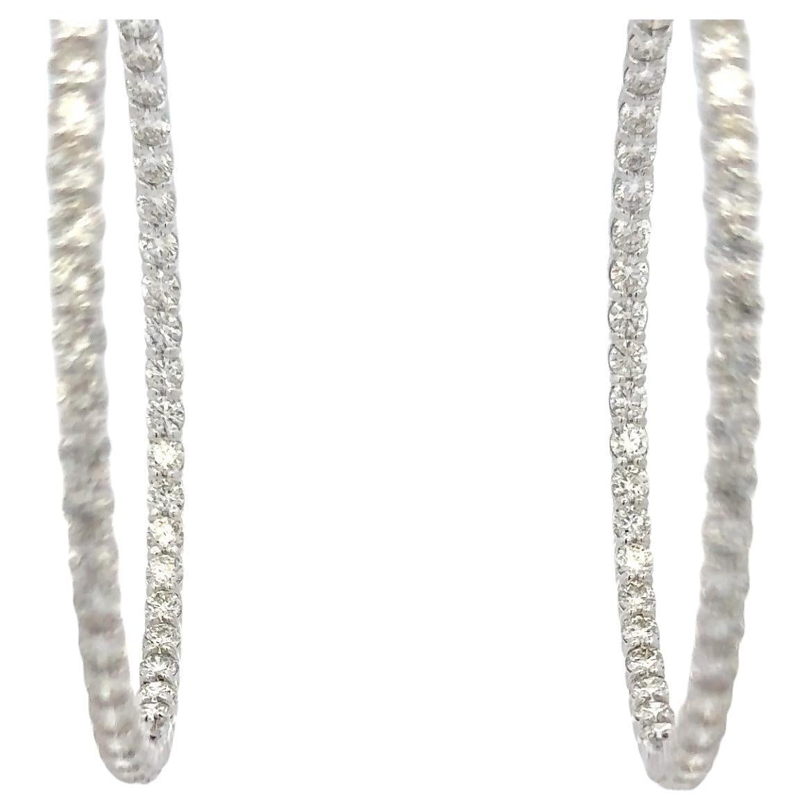 Amazing In and Out Diamond Hoop Earrings