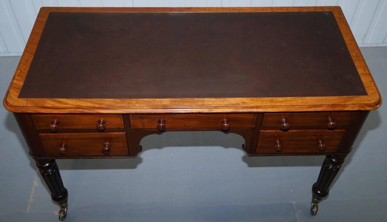 British Stunning in the Manner of Gillows Period Victorian Mahogany Writing Desk, 1860