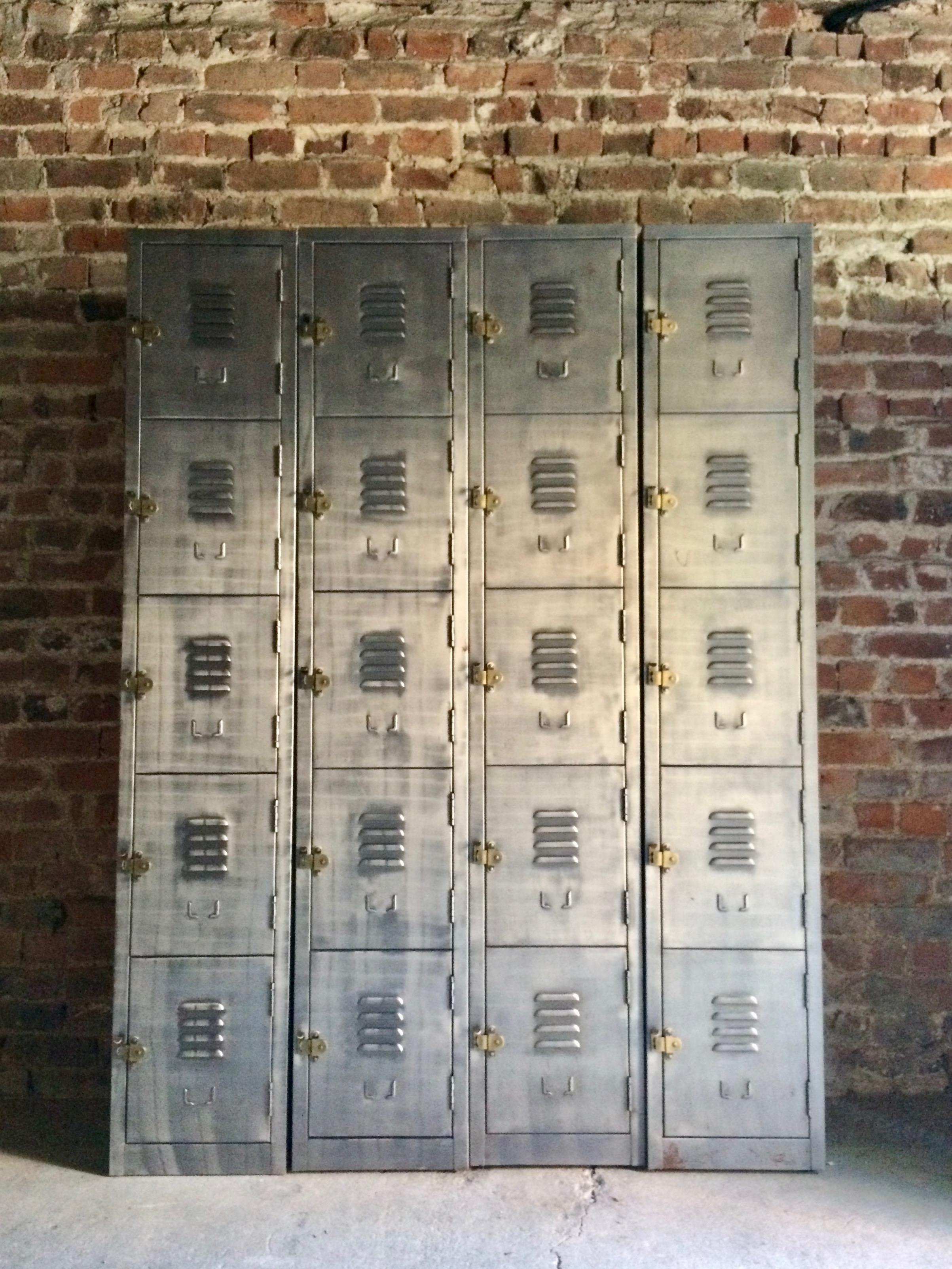 Polished Stunning Industrial Metal Lockers Loft Style Brushed Steel Cabinets 20 Cabinets