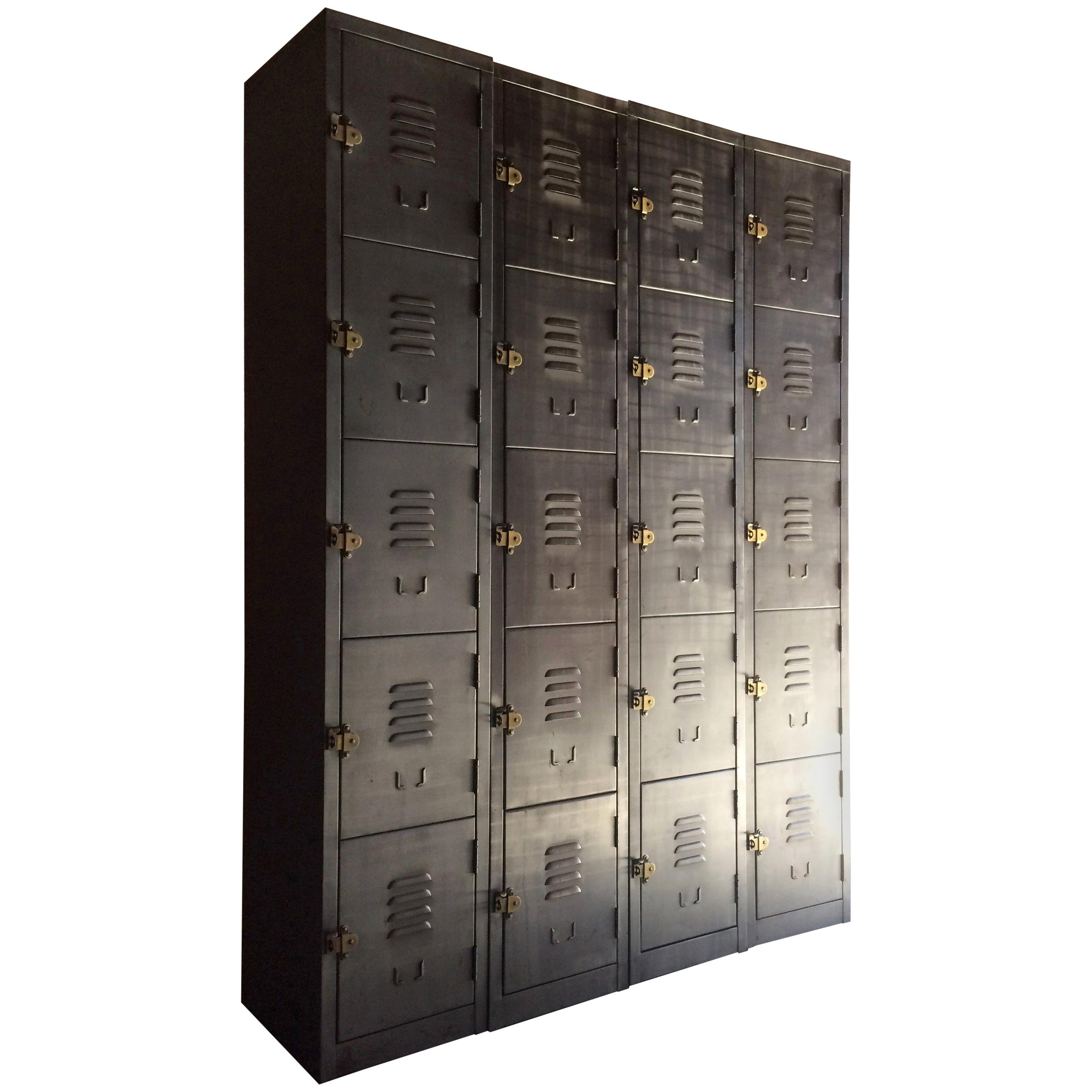 Stunning Industrial Metal Lockers Loft Style Brushed Steel Cabinets 20 Cabinets