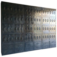 large metal lockers Stunning Industrial Steel Lockers Set of Three Loft Style Large Haberdashery