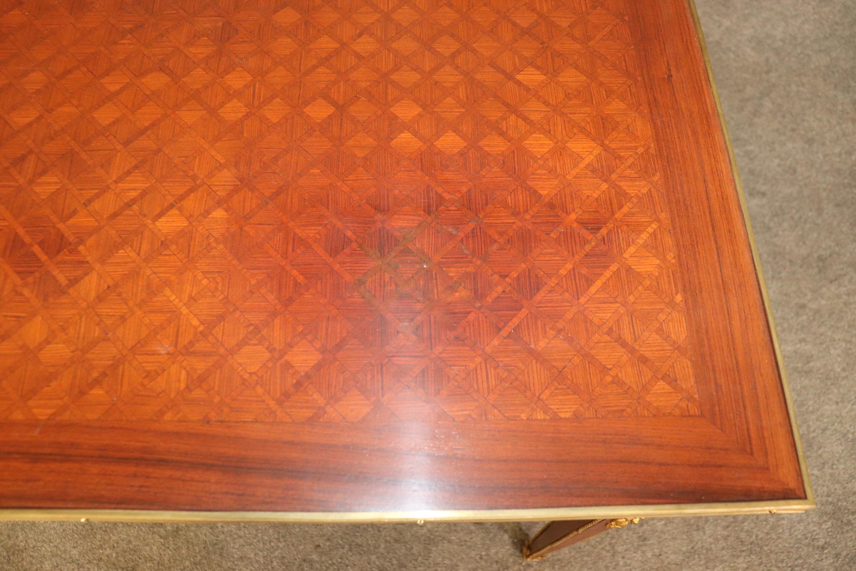 Stunning Inlaid Mahogany Marquetry Bronze Mounted Directoire French Desk  For Sale 11