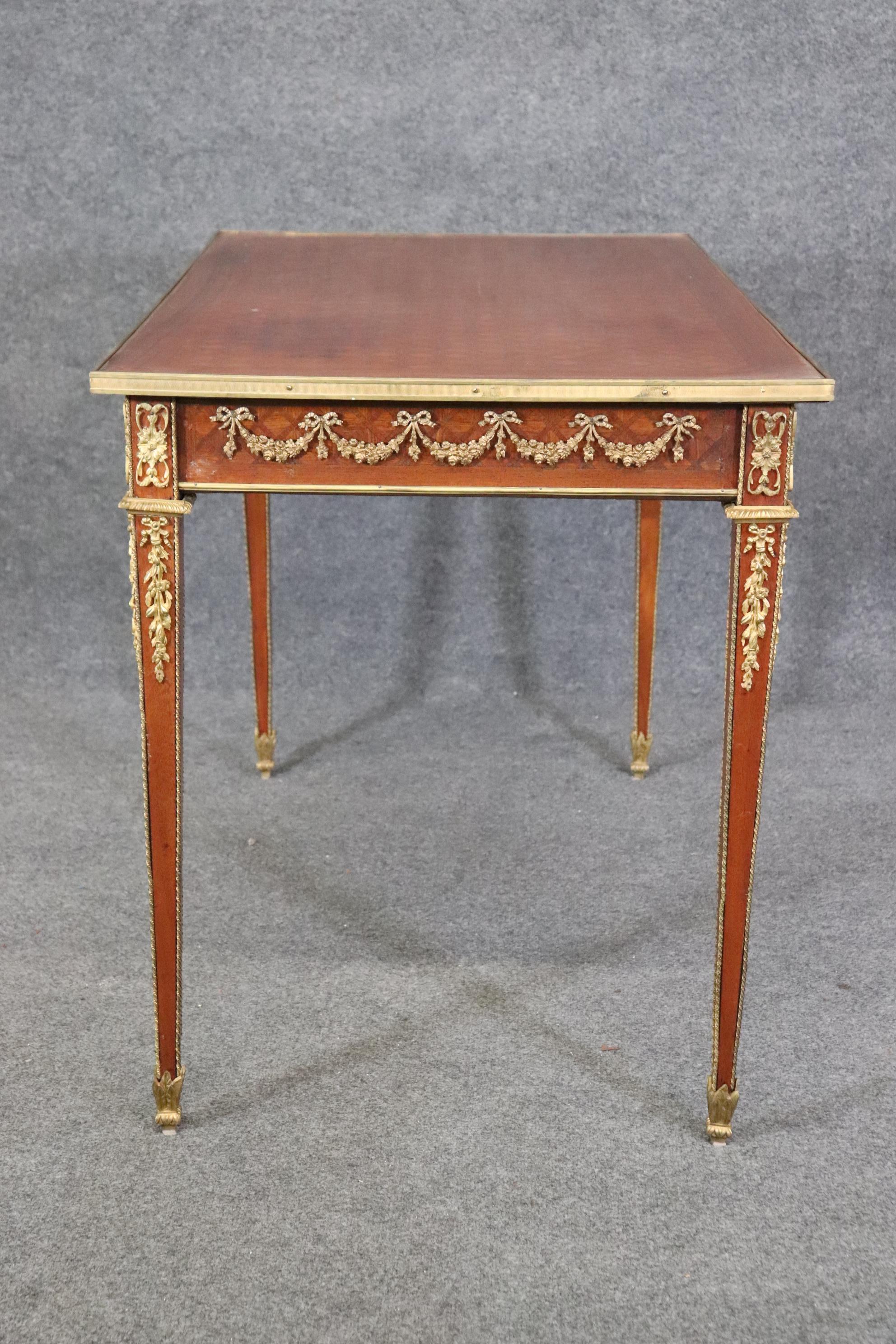 Stunning Inlaid Mahogany Marquetry Bronze Mounted Directoire French Desk  For Sale 1