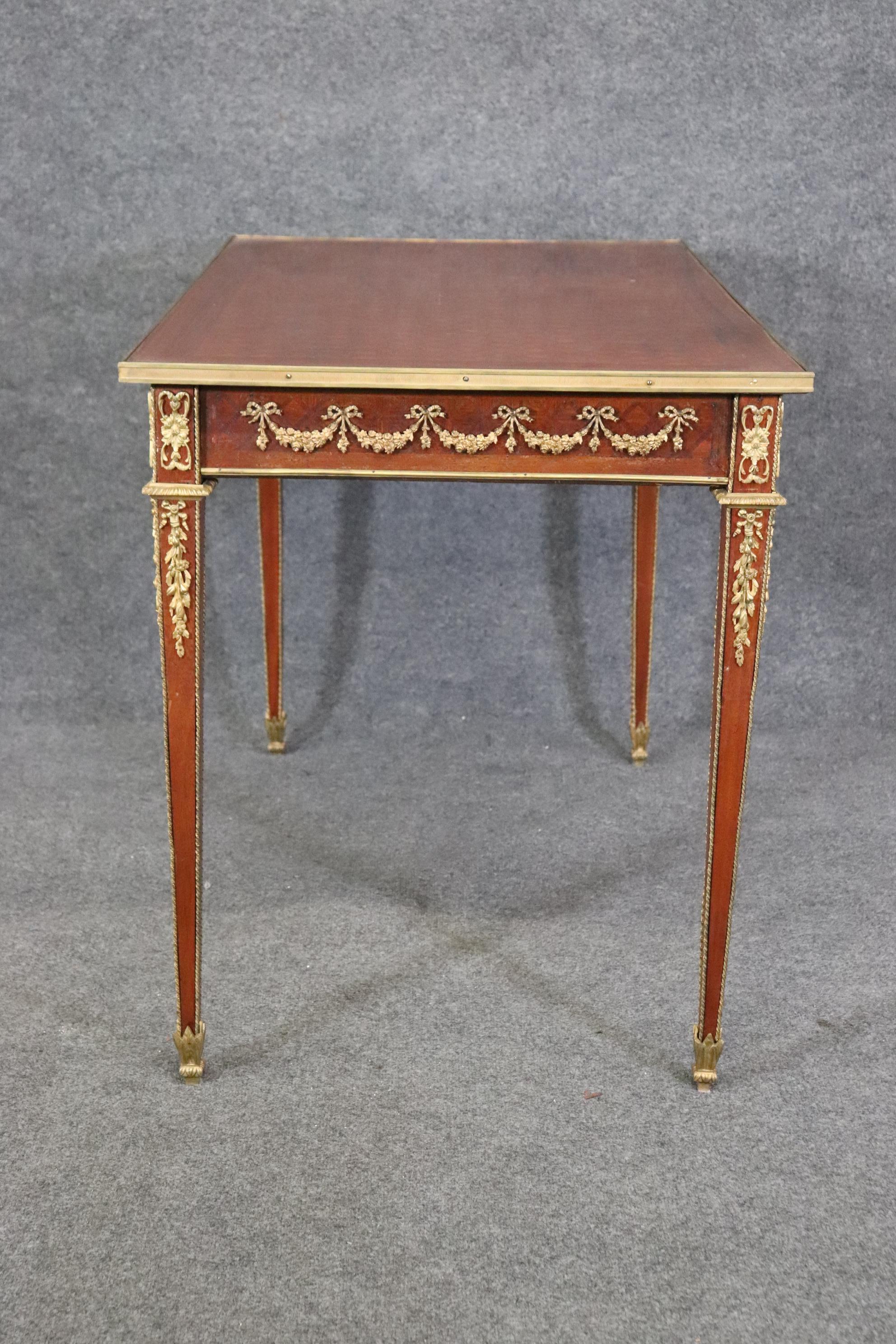 Stunning Inlaid Mahogany Marquetry Bronze Mounted Directoire French Desk  For Sale 3