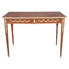 Superbe bureau français Directoire en marqueterie d'acajou monté sur bronze 