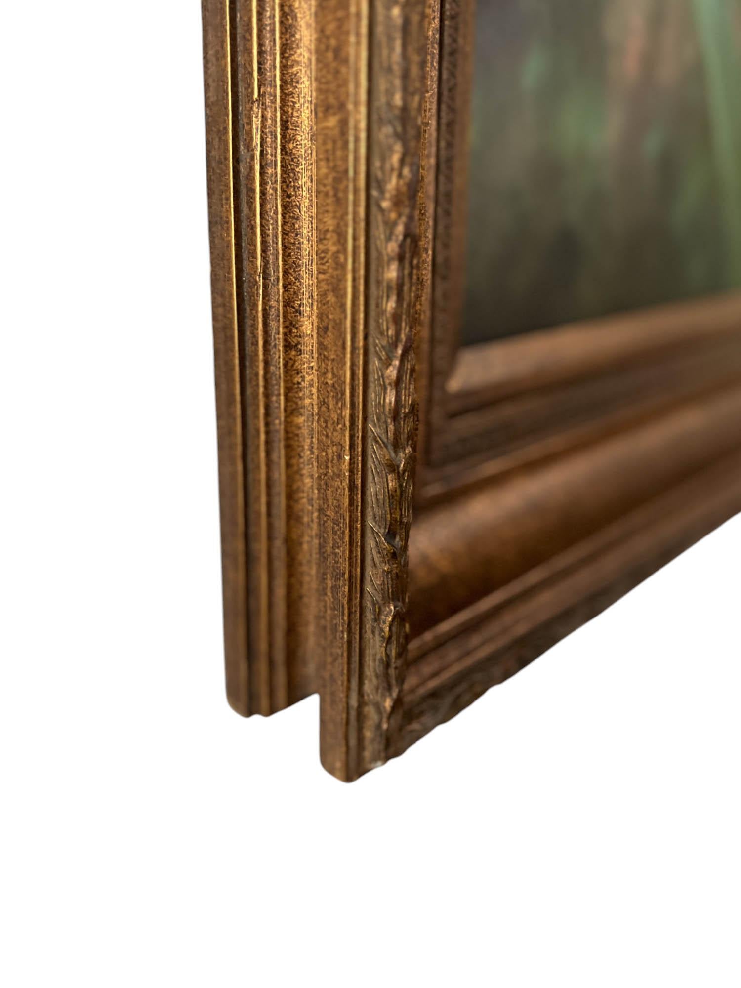 Atemberaubende Iris-Kunst in einem klassischen Holzrahmen (Ende des 20. Jahrhunderts) im Angebot