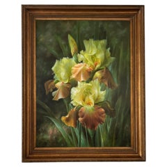 Atemberaubende Iris-Kunst in einem klassischen Holzrahmen