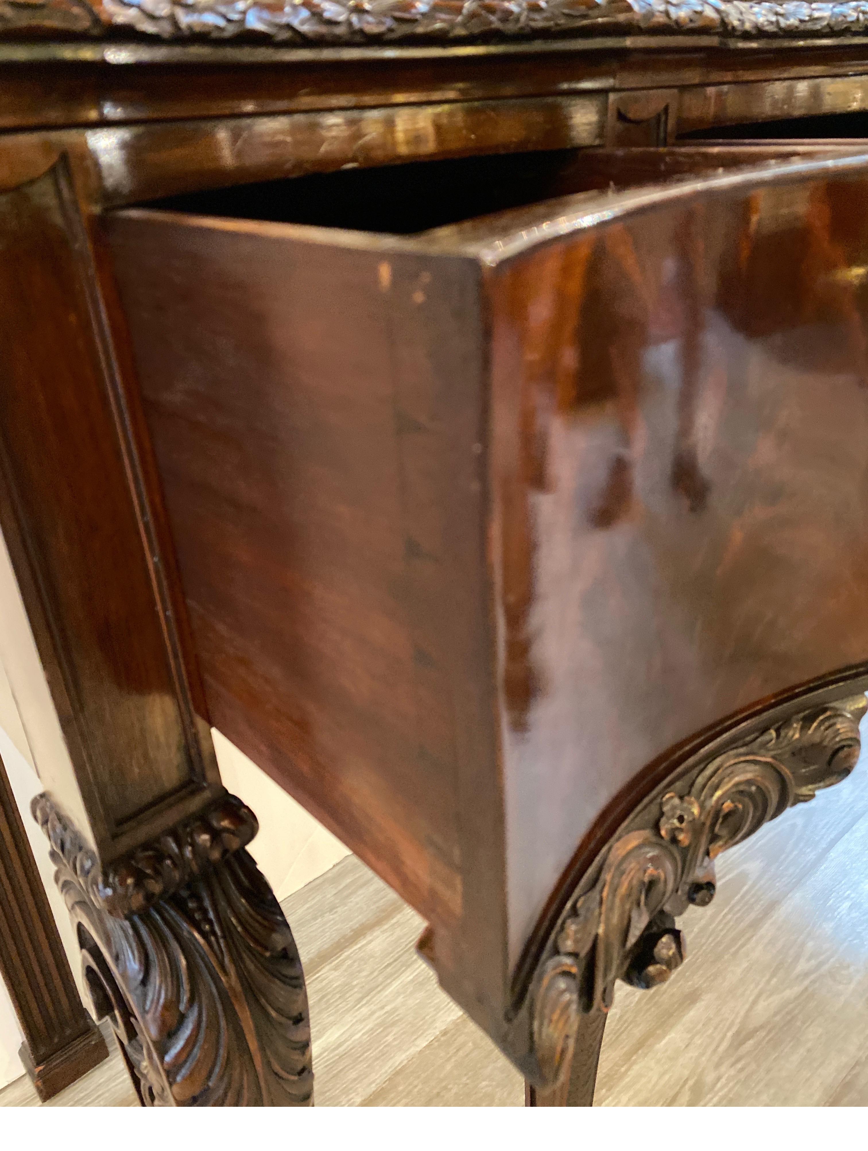 Stunning Irish Hand Carved Mahogany Console SIdeboard 7