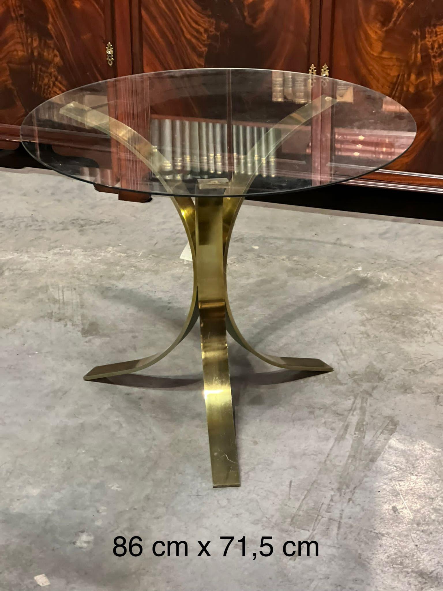 Superbe table italienne mi-siècle en laiton et verre d'Osvaldo Borsani en vente 4