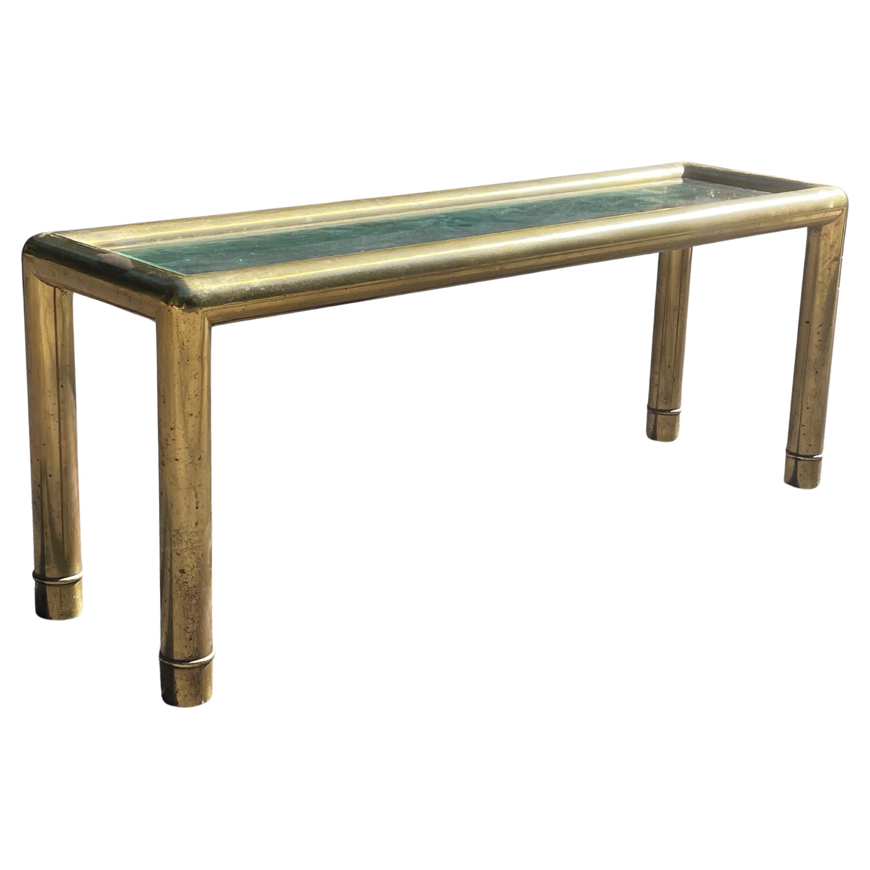 Stunning Italian Brass Tubular Console Table by Mastercraft 4