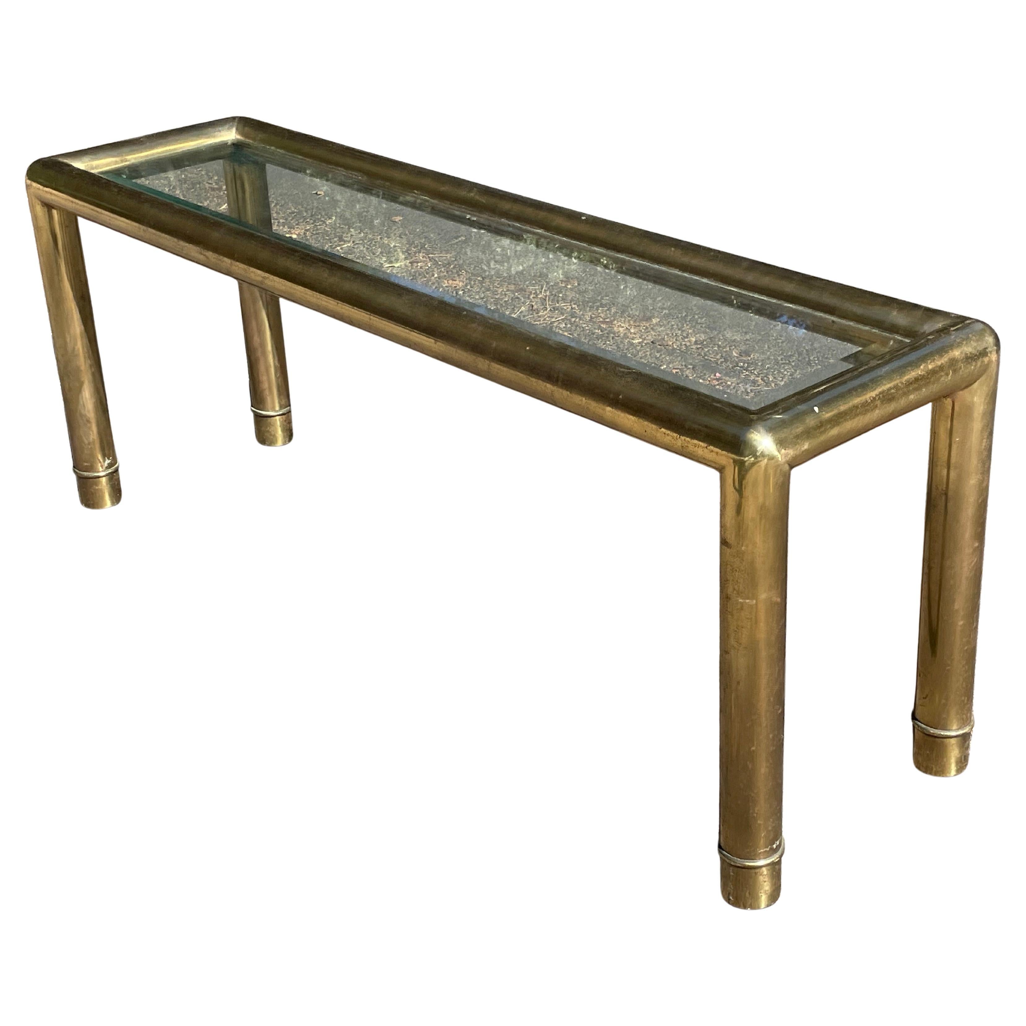 Stunning Italian Brass Tubular Console Table by Mastercraft 5