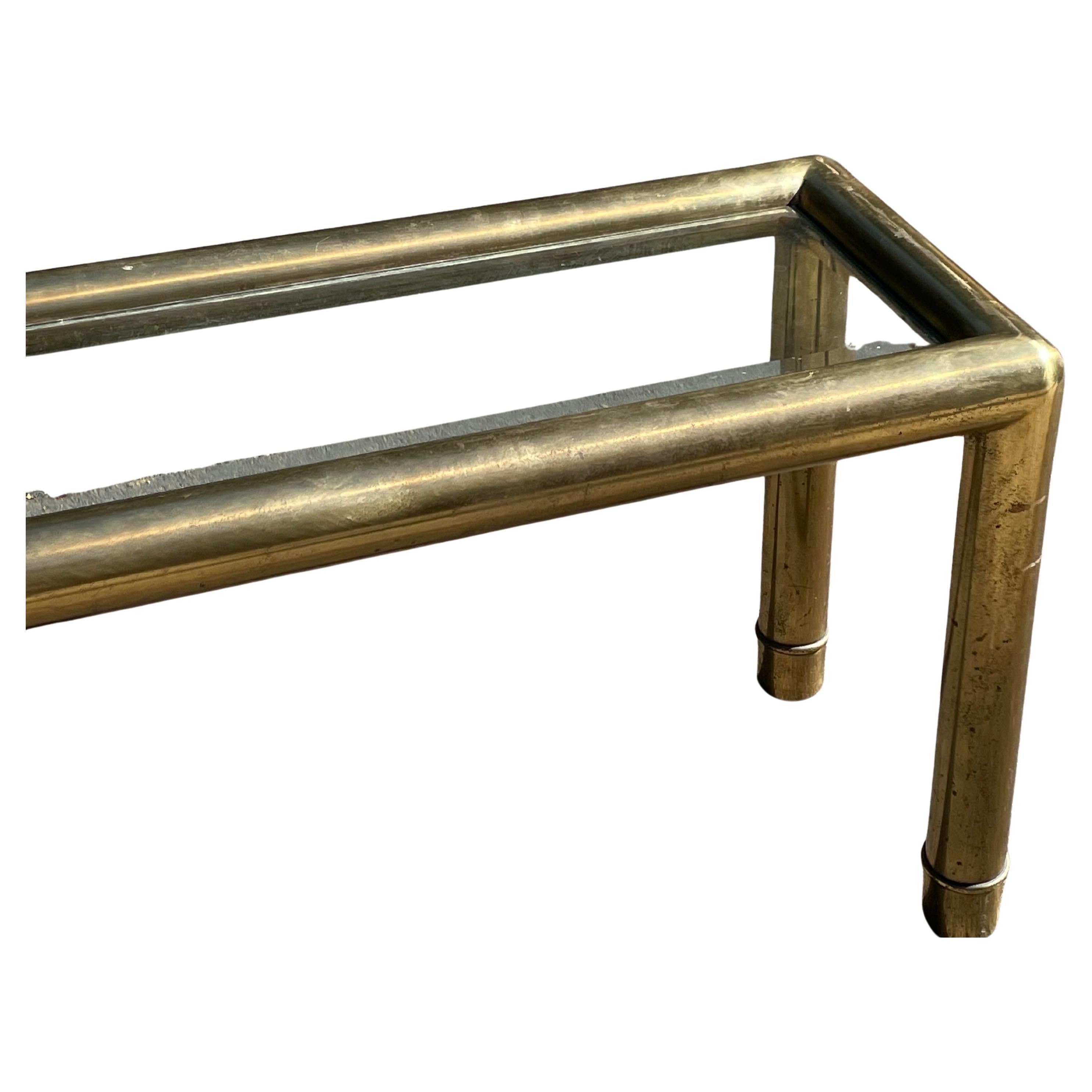 North American Stunning Italian Brass Tubular Console Table by Mastercraft