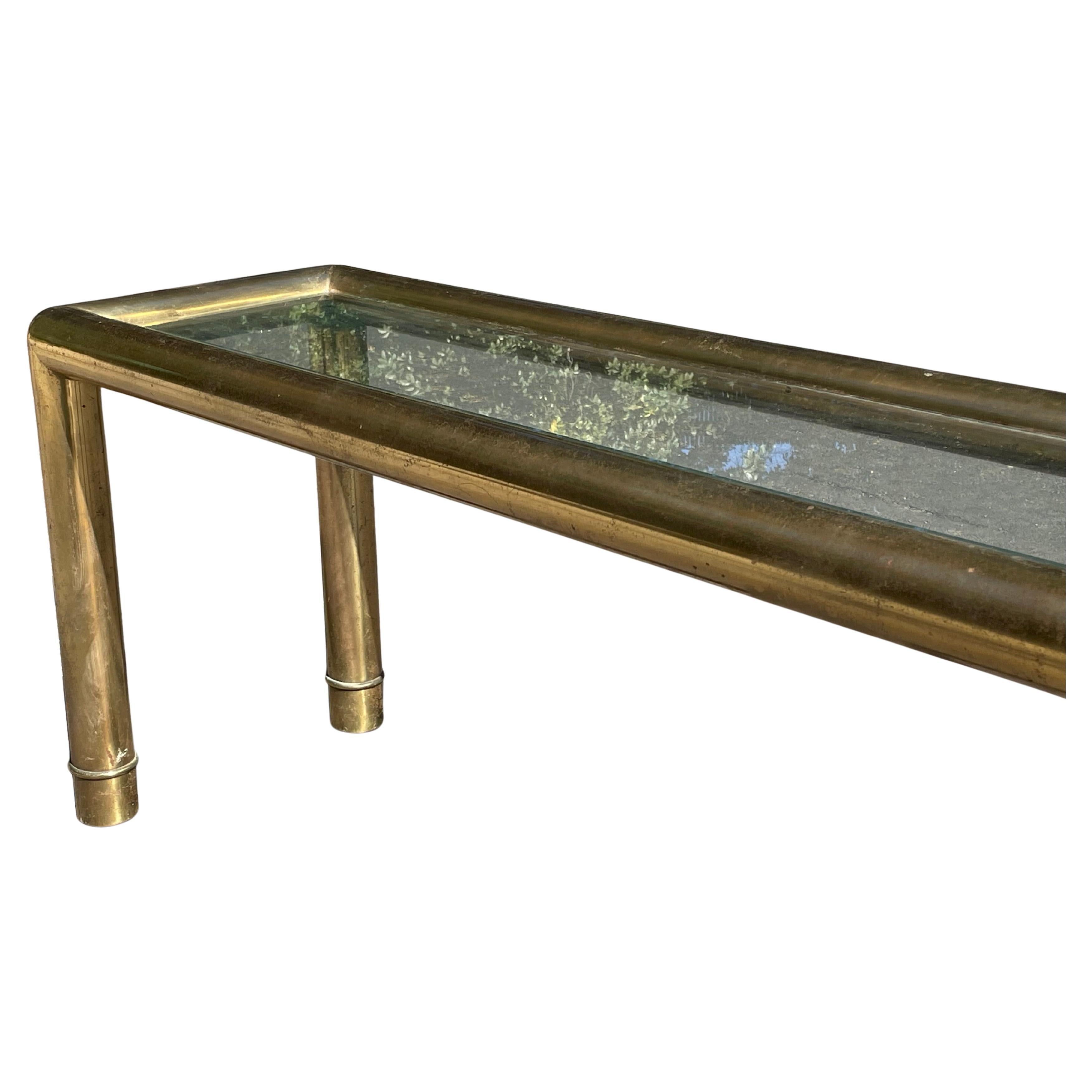 Mid-20th Century Stunning Italian Brass Tubular Console Table by Mastercraft