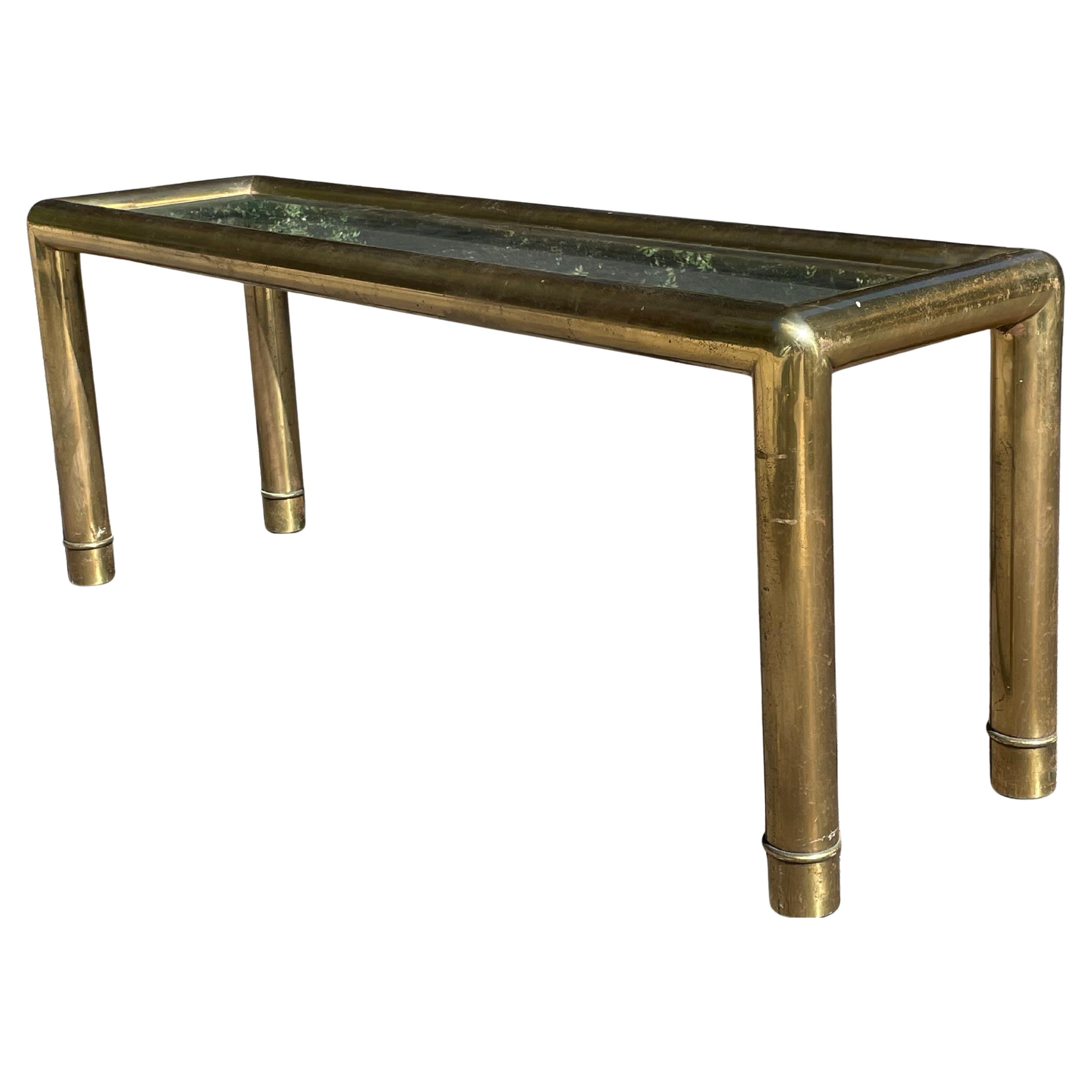 Stunning Italian Brass Tubular Console Table by Mastercraft 2