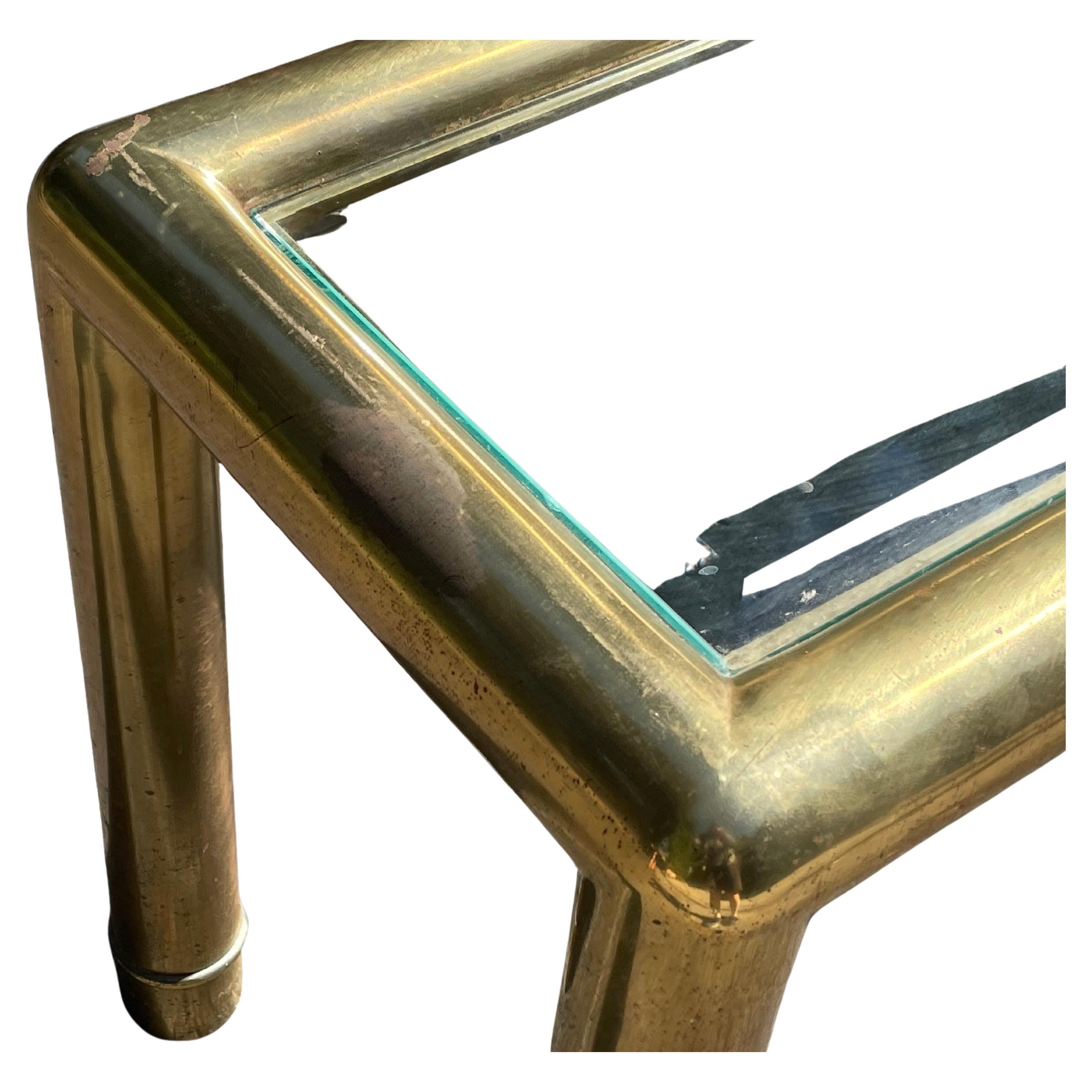 Stunning Italian Brass Tubular Console Table by Mastercraft 3