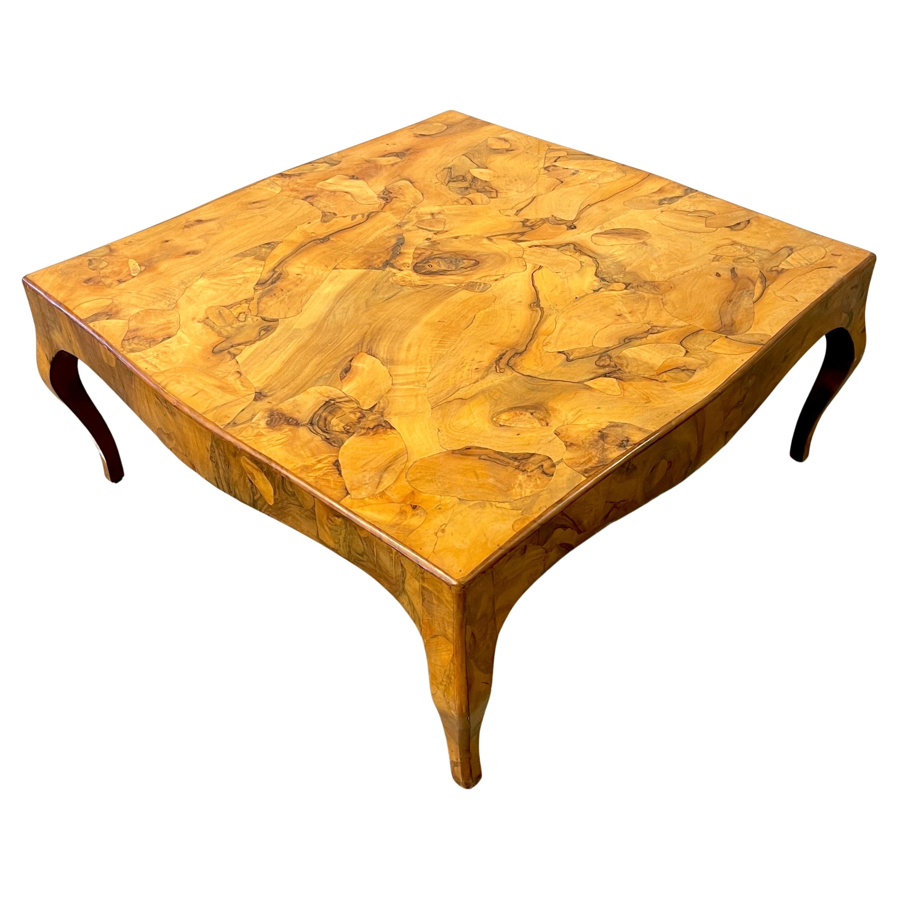Stunning Italian Burled Olive Wood Coffee Table at 1stDibs