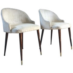 Stunning Italian Cocktail Chairs Pair Ladies 1950s Midcentury Vintage