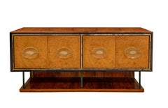 Stunning Italian Credenza with Fontana Arte Glass Elements 1950s