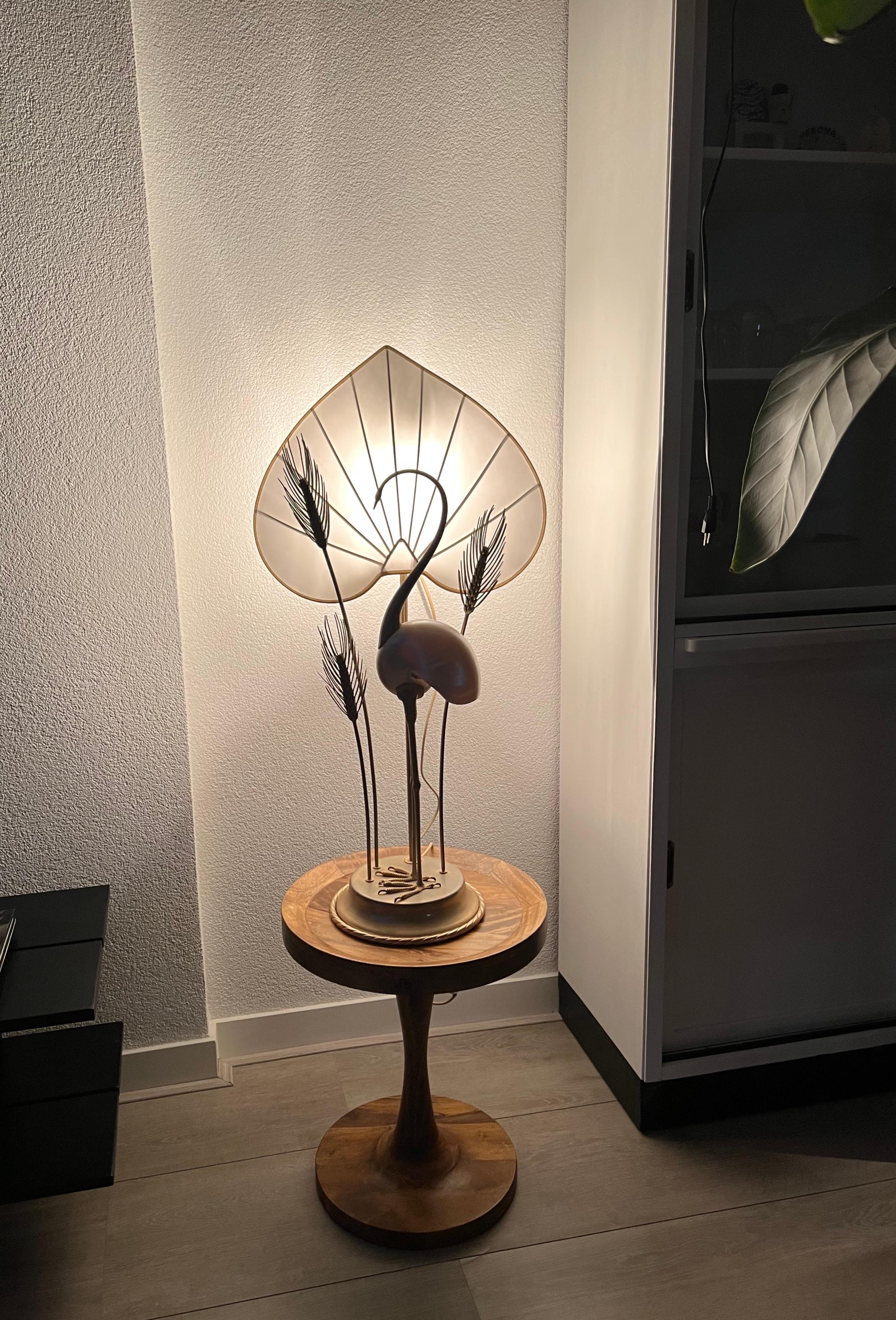 Hollywood Regency Stunning Italian Design Midcentury Modern Antonio Pavia Crane Table Lamp For Sale