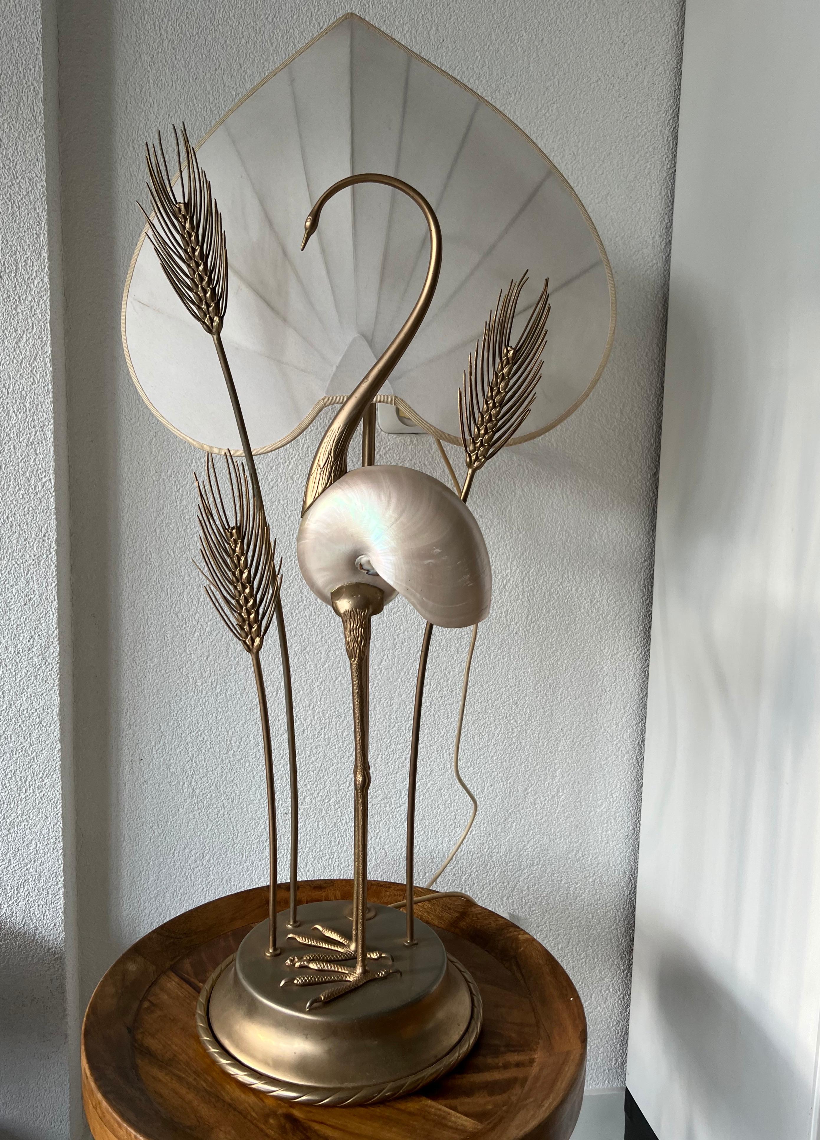 Hand-Crafted Stunning Italian Design Midcentury Modern Antonio Pavia Crane Table Lamp For Sale